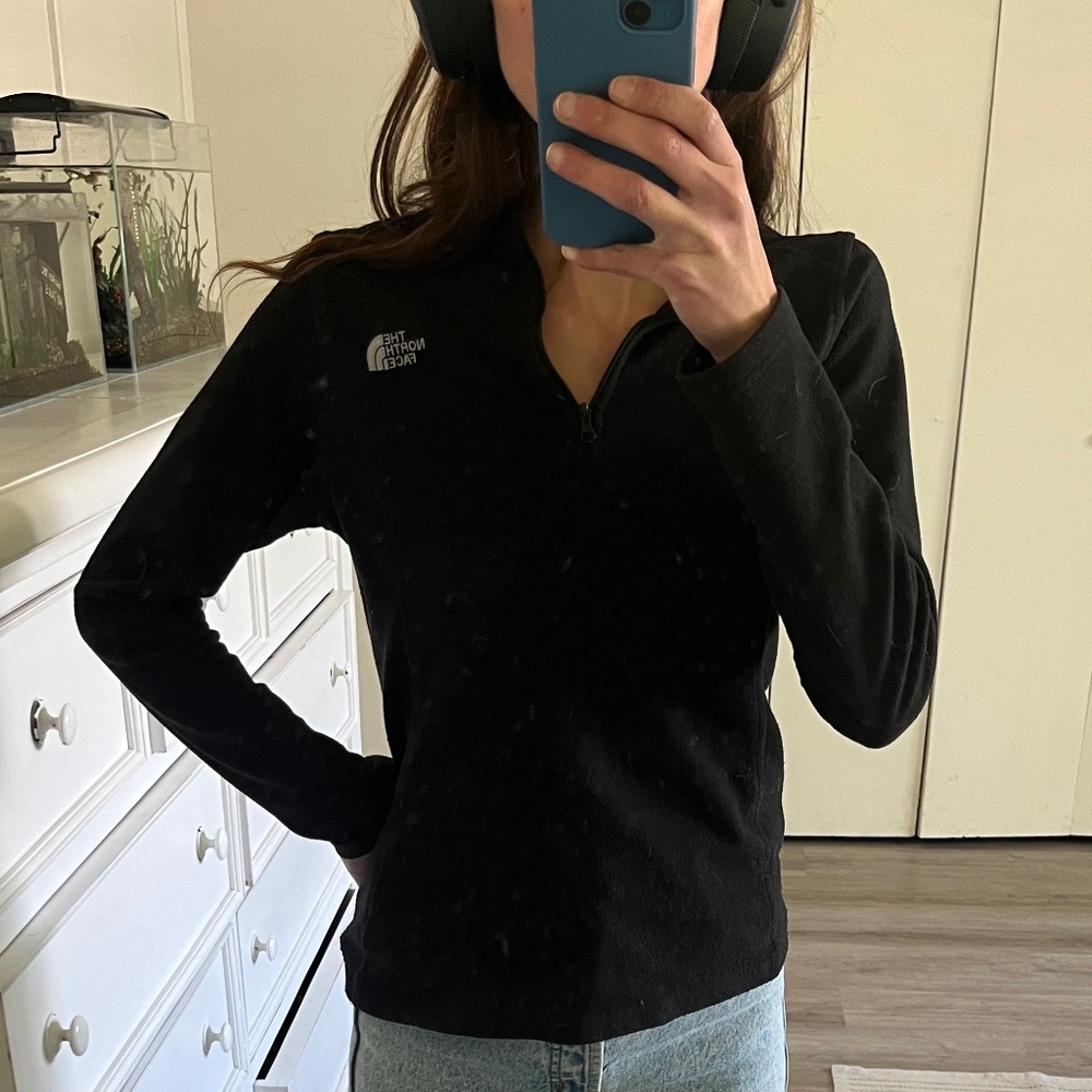 Northface 3/4 Zip Glacier Fleece Sweater (Black, Size S)